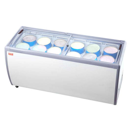567 L Commercial Glass Display Case Gelato Doppfrysskåp