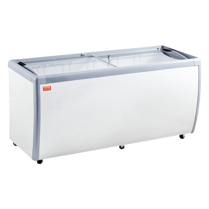 567 L Commercial Glass Display Case Gelato Doppfrysskåp