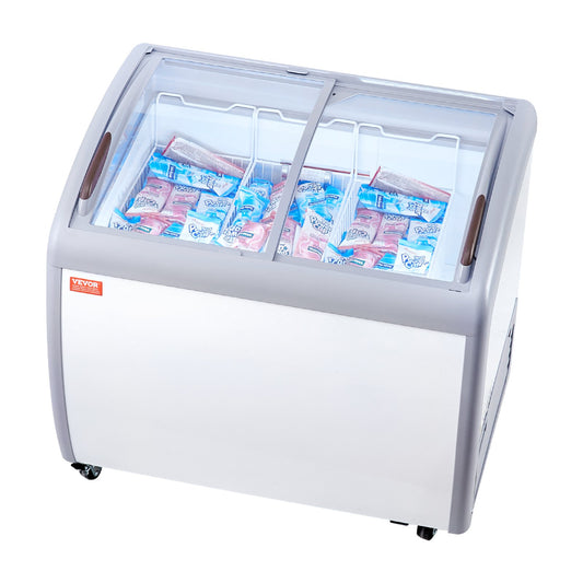 264 L Commercial Glass Display Case Gelato Freezer Cabinet