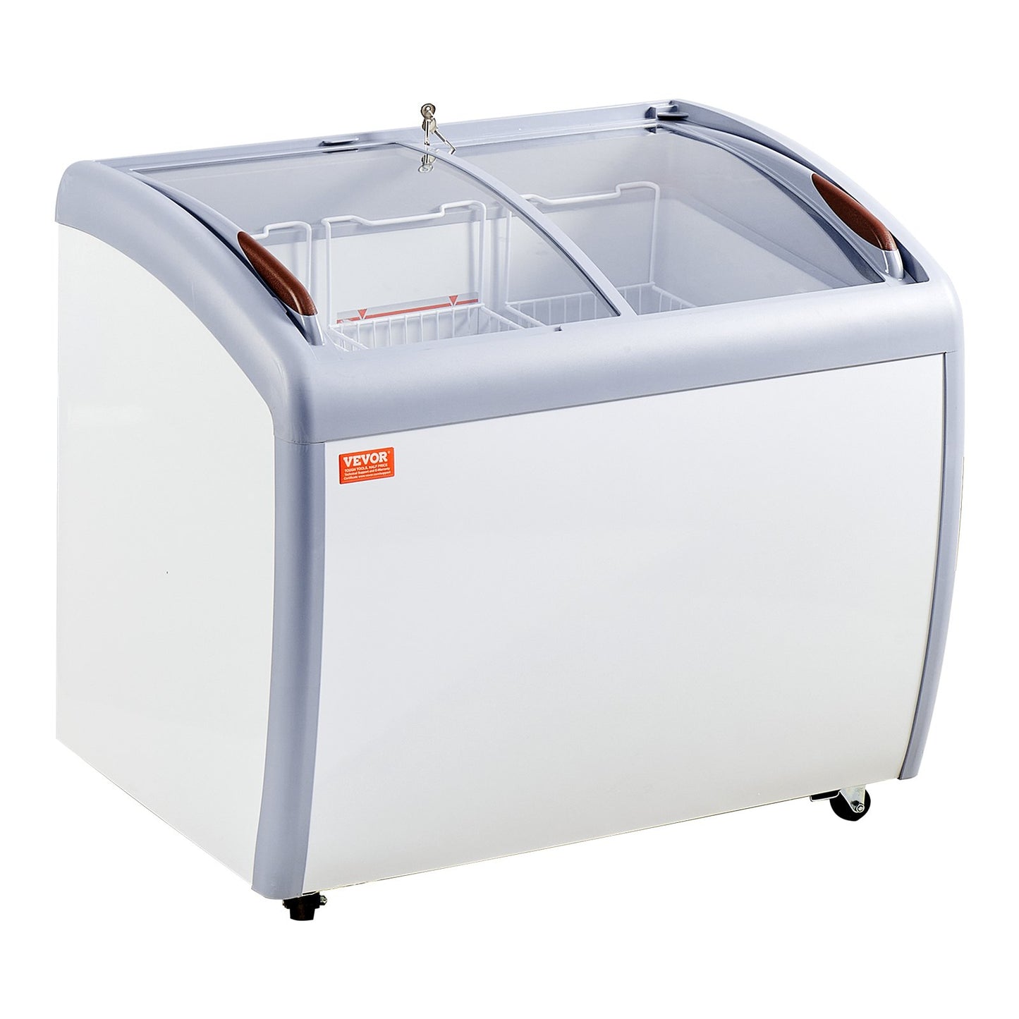 264 L Commercial Glass Display Case Gelato Freezer Cabinet