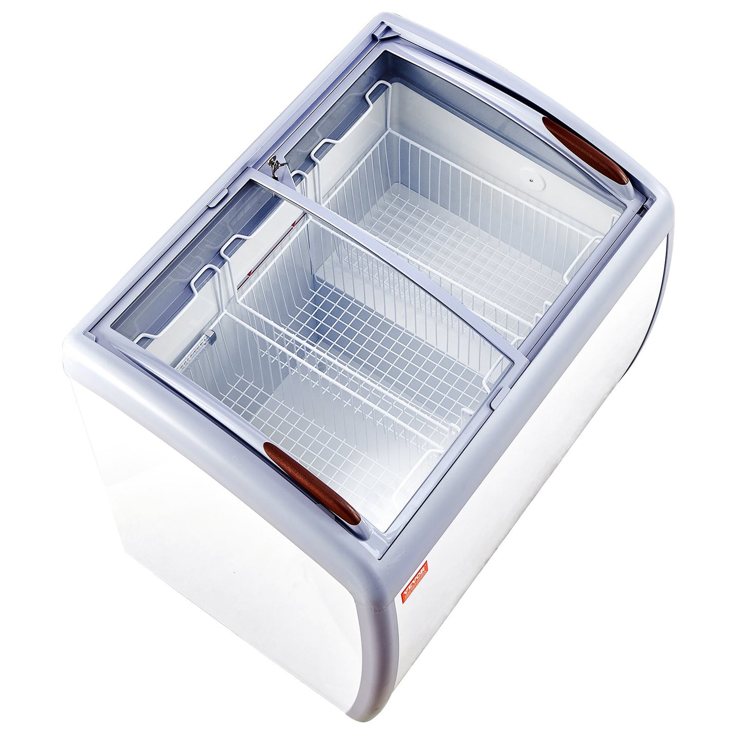264 L Commercial Glass Display Case Gelato Freezer Cabinet