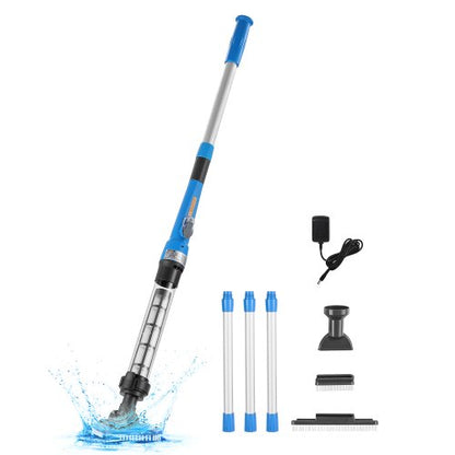 Pool Vacuum Cleaner 8.5 GPM Rechargeable Pool Cleaning Max. 1H with Extension Pole | EU