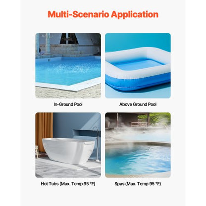 Pool Vacuum 26 GPM Rechargeable Pool Cleaning Max. 1H with Extension Pole | EU