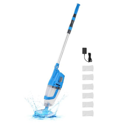 Pool Vacuum 26 GPM Rechargeable Pool Cleaning Max. 1H with Extension Pole | EU