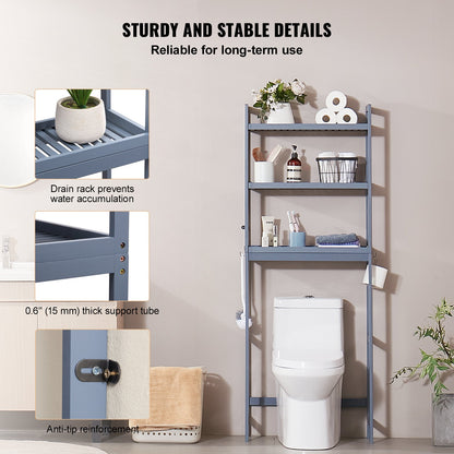Över toaletten Förvaring 3-vånings badrum Hylla Rack Space Saver Organizer