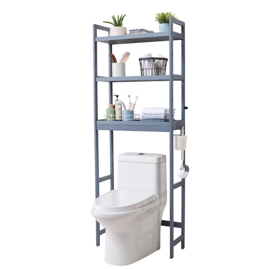 Över toaletten Förvaring 3-vånings badrum Hylla Rack Space Saver Organizer