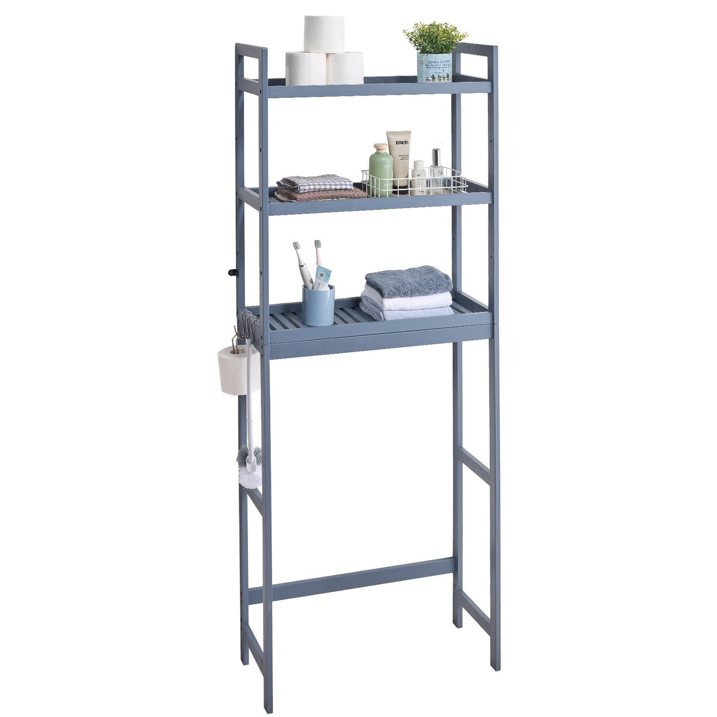 Över toaletten Förvaring 3-vånings badrum Hylla Rack Space Saver Organizer