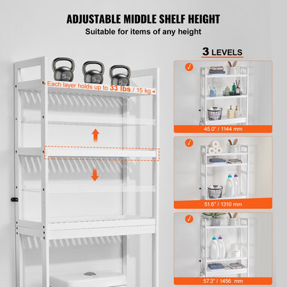 Över toaletten Förvaring 3-vånings badrum Hylla Rack Space Saver Organizer