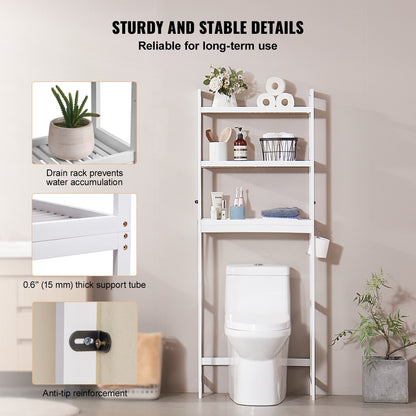 Över toaletten Förvaring 3-vånings badrum Hylla Rack Space Saver Organizer