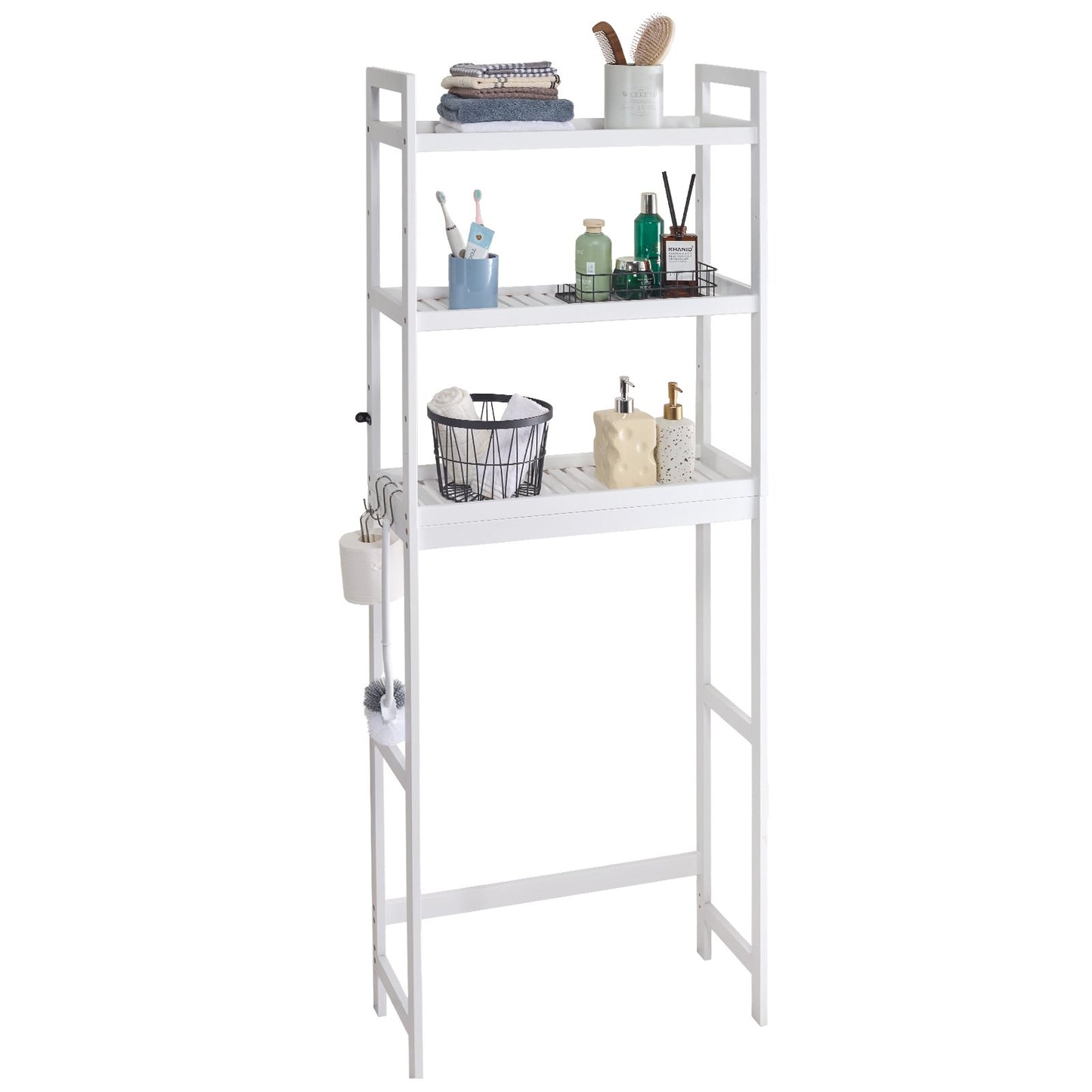 Över toaletten Förvaring 3-vånings badrum Hylla Rack Space Saver Organizer
