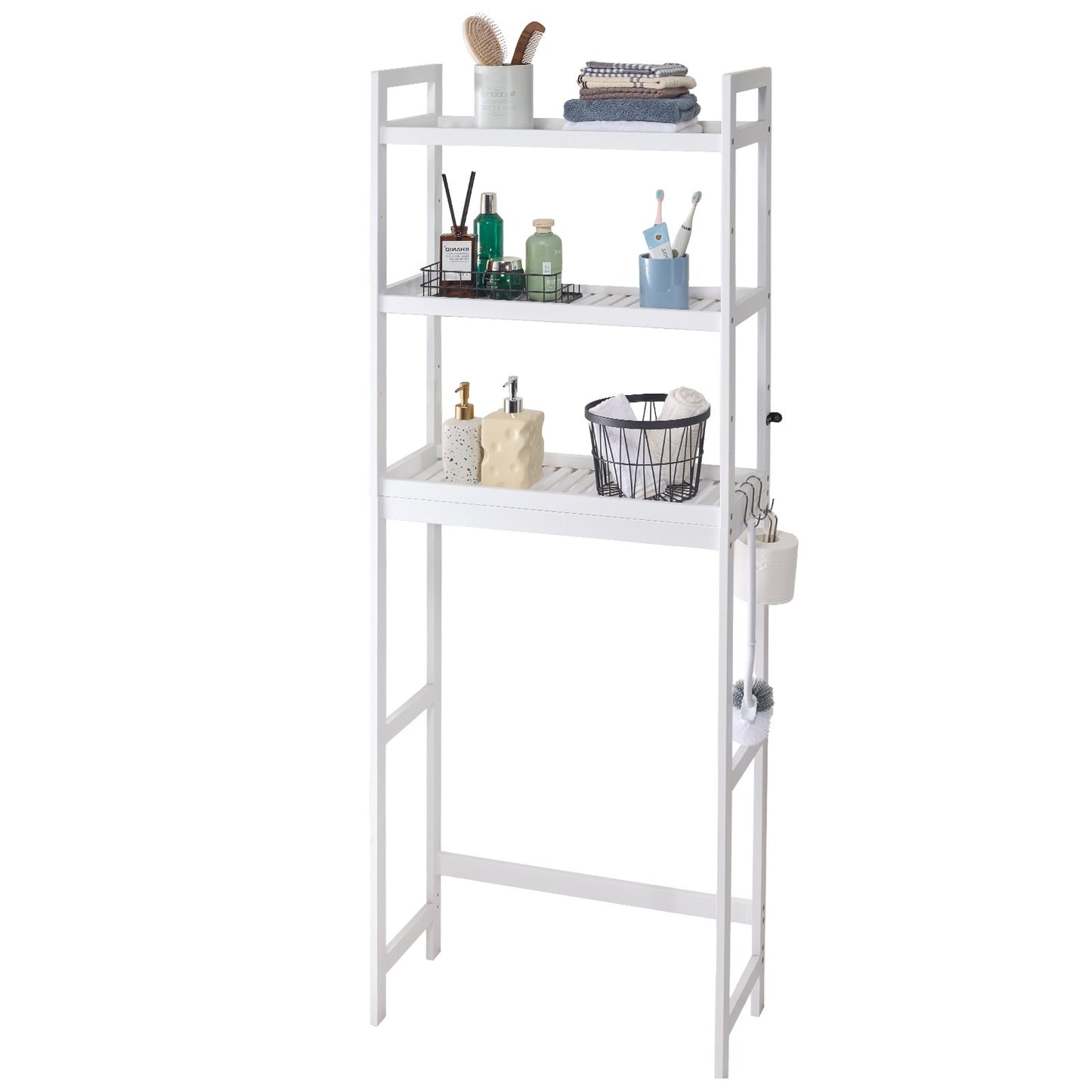 Över toaletten Förvaring 3-vånings badrum Hylla Rack Space Saver Organizer