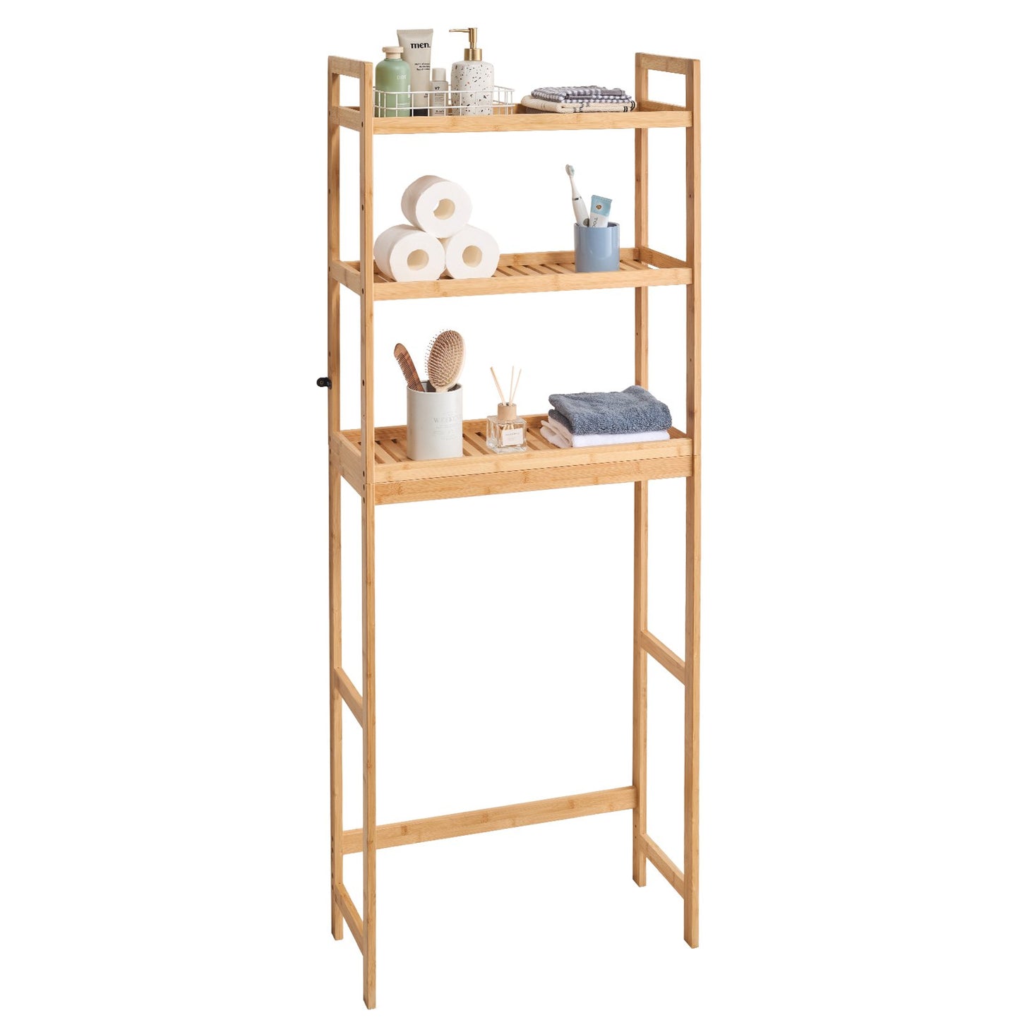 Över toaletten Förvaring 3-vånings badrum Hylla Rack Space Saver Organizer