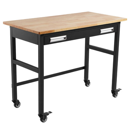 48" Werkbank auf Rädern, Holzwerkbank mit Schubladen-Organizer, 1500 lbs
