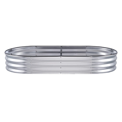 Raised Garden Bed, 71.9 x 36.4 x 11 Inch Galvanized Metal Planter Box, Outdoor Planter Boxes with Open Base, for Growing Flowers/Vegetables/Herbs in Backyard/Garden/Patio/Balcony, Silver