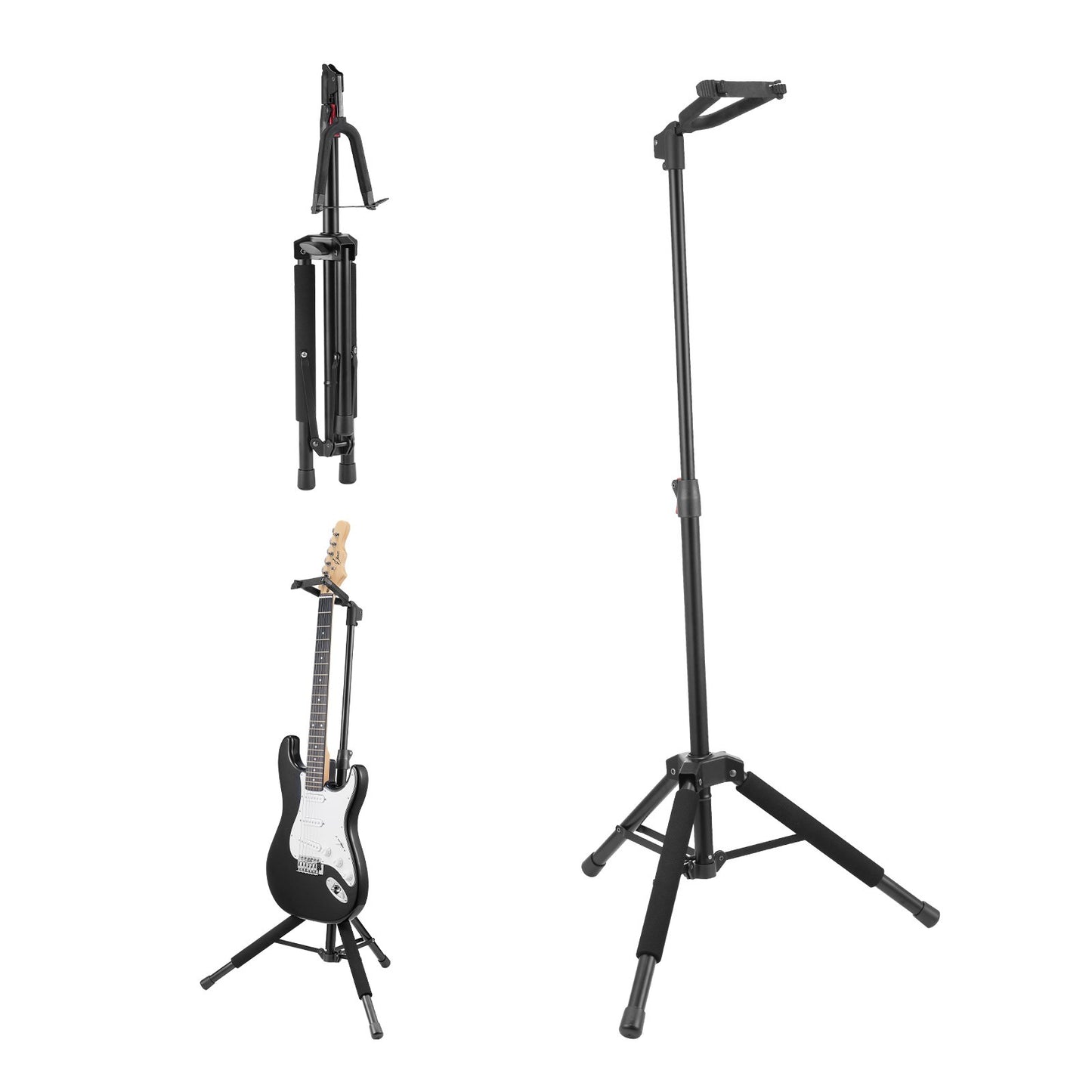Dreibeiniger Gitarrenständer, bodenstehend, zusammenklappbar, 90-120 cm, höhenverstellbar