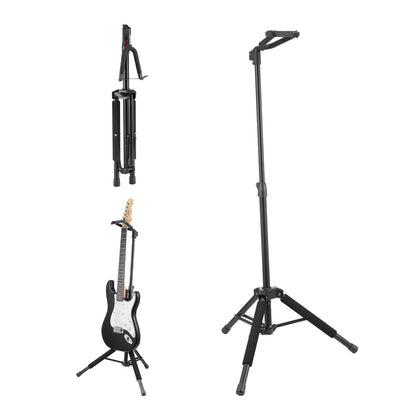 Dreibeiniger Gitarrenständer, bodenstehend, zusammenklappbar, 90-120 cm, höhenverstellbar