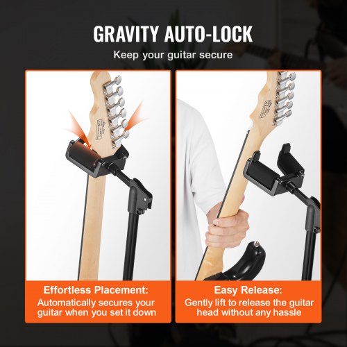 Tripod Guitar Stand Floor Standing Foldable 900-1200 mm (35.4-47.2 inches) Adjustable Height | EU