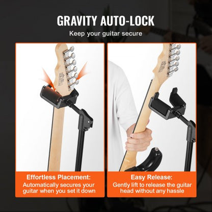 Tripod Guitar Stand Floor Standing Foldable 900-1200 mm (35.4-47.2 inches) Adjustable Height | EU