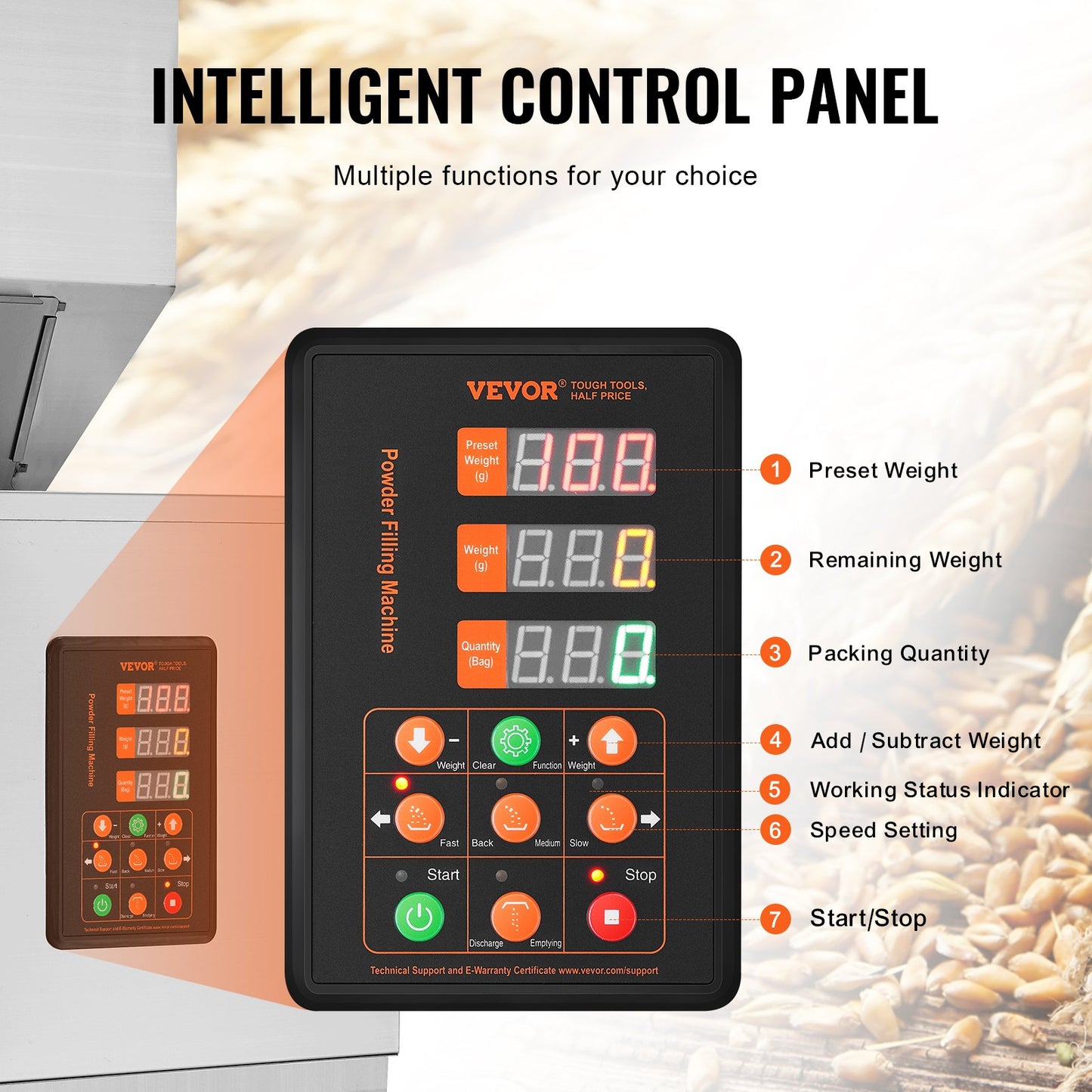 Particle Filling Machine, 0.022-2.2 lbs/10-1000 g, Automatic Filling Machine with Foot Pedal, Stainless Steel Weighing Filling Machine, Weighing Filler for Beans, Seeds, Tea, Granular Packaging