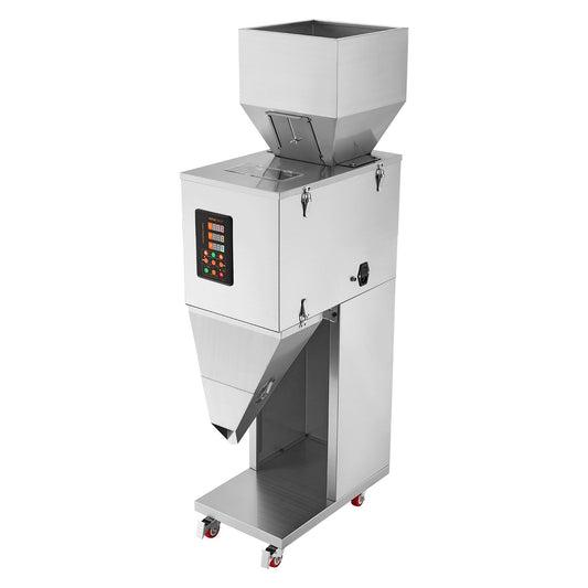 Particle Filling Machine, 0.022-2.2 lbs/10-1000 g, Automatic Filling Machine with Foot Pedal, Stainless Steel Weighing Filling Machine, Weighing Filler for Beans, Seeds, Tea, Granular Packaging