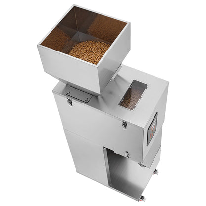 Particle Filling Machine, 0.022-2.2 lbs/10-1000 g, Automatic Filling Machine with Foot Pedal, Stainless Steel Weighing Filling Machine, Weighing Filler for Beans, Seeds, Tea, Granular Packaging