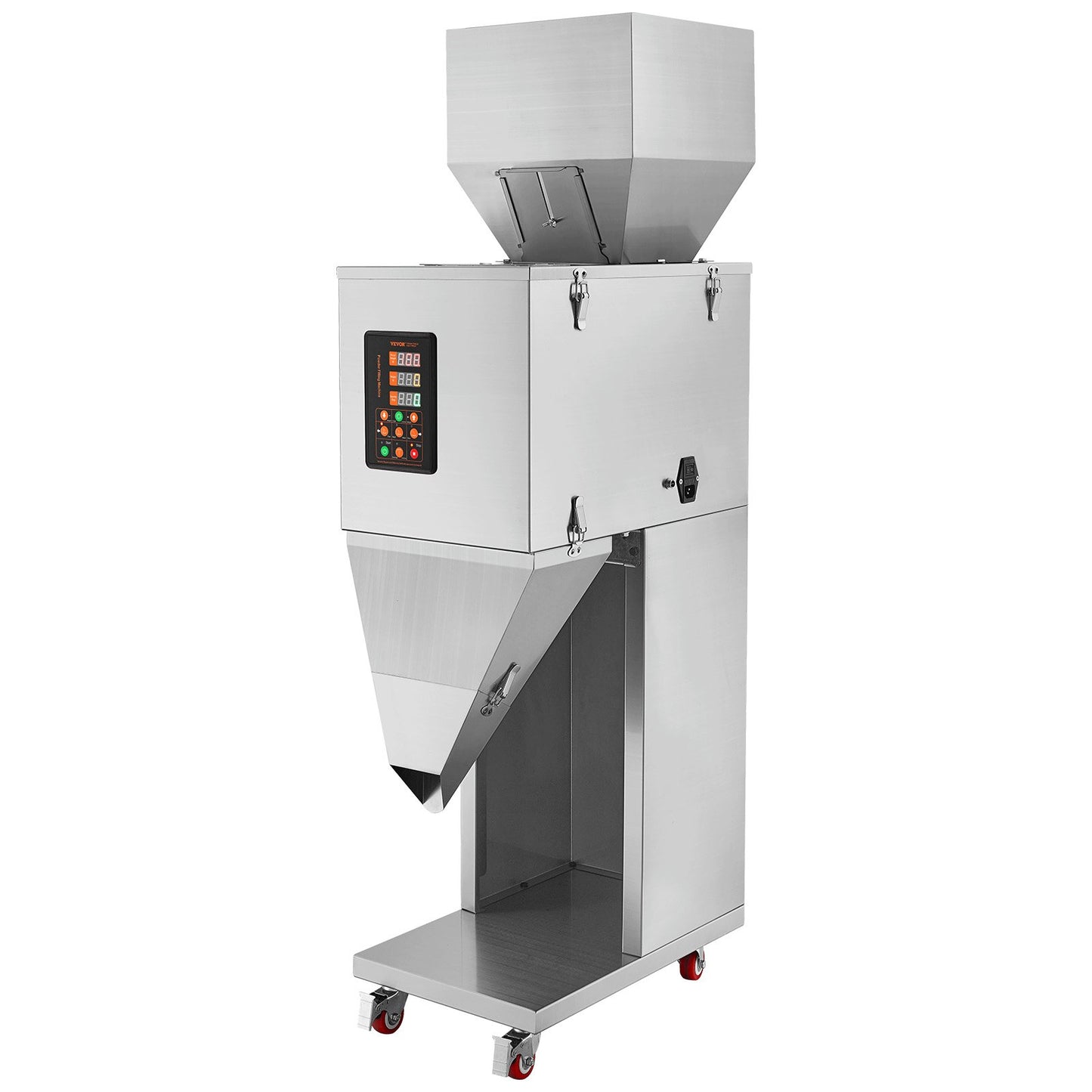 Particle Filling Machine, 0.022-2.2 lbs/10-1000 g, Automatic Filling Machine with Foot Pedal, Stainless Steel Weighing Filling Machine, Weighing Filler for Beans, Seeds, Tea, Granular Packaging