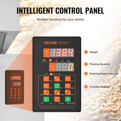 Particle Filling Machine, 0.044-6.6 lbs/20-3000 g, Automatic Filling Machine with Foot Pedal, Stainless Steel Weighing Filling Machine, Weighing Filler for Beans, Seeds, Tea, Granular Packaging