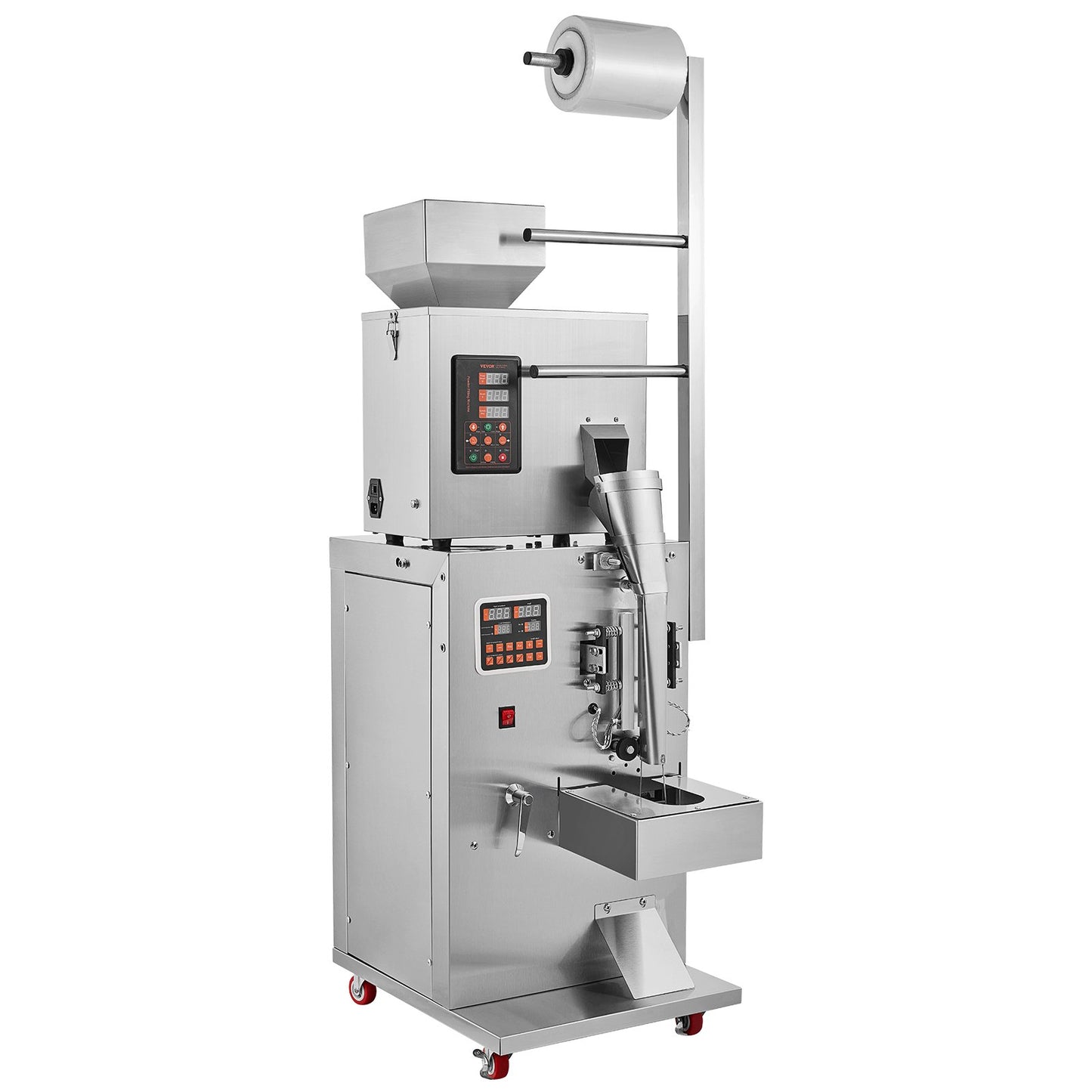 Automatisk partikelförpackningsmaskin, 0,002-0,22lbs/1-100 g, multifunktionspåse Pulverpåseviktande fyllningsförpackningsmaskin, pulverfyllningsmaskin för tefrön Korn Mjölbönor Glitter