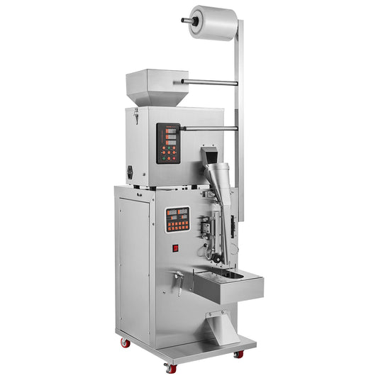 Automatisk partikelförpackningsmaskin, 0,002-0,22lbs/1-100 g, multifunktionspåse Pulverpåseviktande fyllningsförpackningsmaskin, pulverfyllningsmaskin för tefrön Korn Mjölbönor Glitter