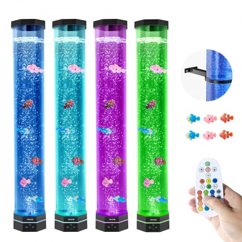 Bubbelrörslampa 16 färger 2,67 fot sensorisk akvarielampa för lindring och lugn