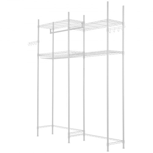 Over Washer and Dryer Storage Shelf Two Rows 4 Tiers Washing Machine Rack White | EU