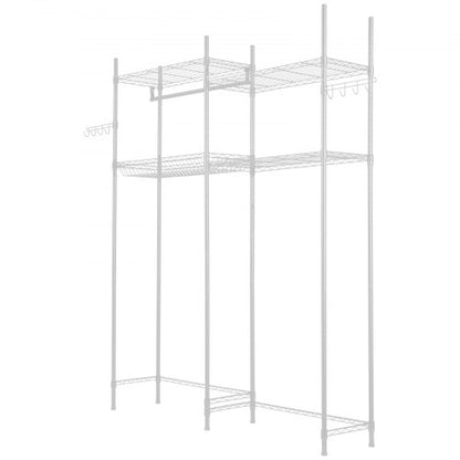 Over Washer and Dryer Storage Shelf Two Rows 4 Tiers Washing Machine Rack White | EU