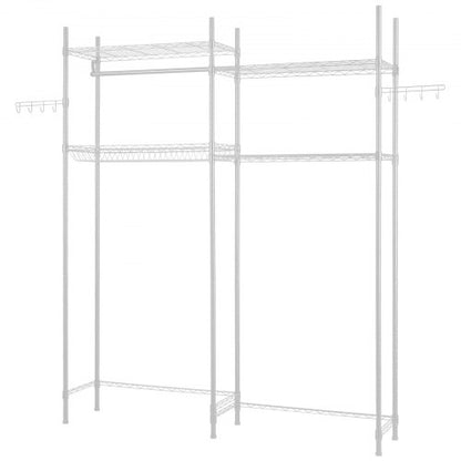 Over Washer and Dryer Storage Shelf Two Rows 4 Tiers Washing Machine Rack White | EU