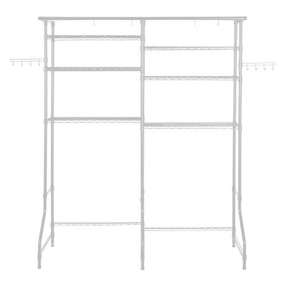 Over Washer and Dryer Storage Shelf Two Rows 6 Tiers Washbasin White | EU