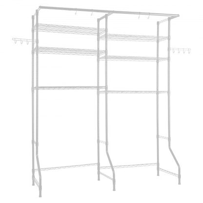Over Washer and Dryer Storage Shelf Two Rows 6 Tiers Washbasin White | EU