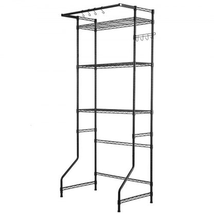 Over Washer and Dryer Storage Shelf Single Row 3-Tier Washbasin Black | EU