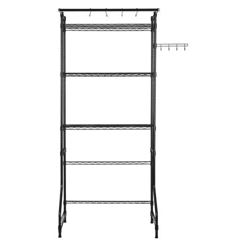Over Washer and Dryer Storage Shelf Single Row 3-Tier Washbasin Black | EU