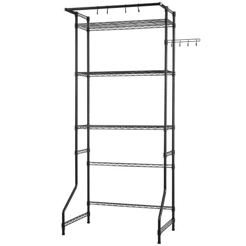 Over Washer and Dryer Storage Shelf Single Row 3-Tier Washbasin Black | EU