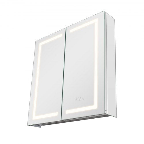 Belyst medicinskåp med HD-spegel 65 x 65 cm Infälld eller väggmonterad