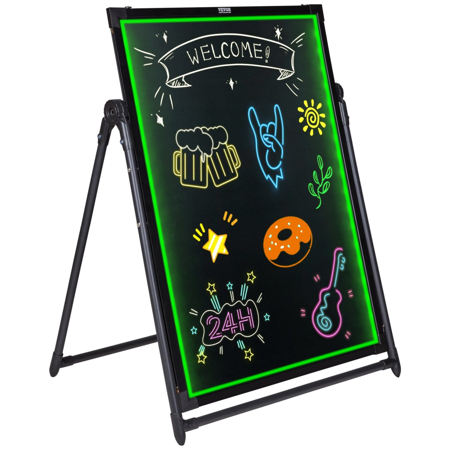 LED Message Writing Board 32"x24" upplyst raderbar upplyst svart tavla