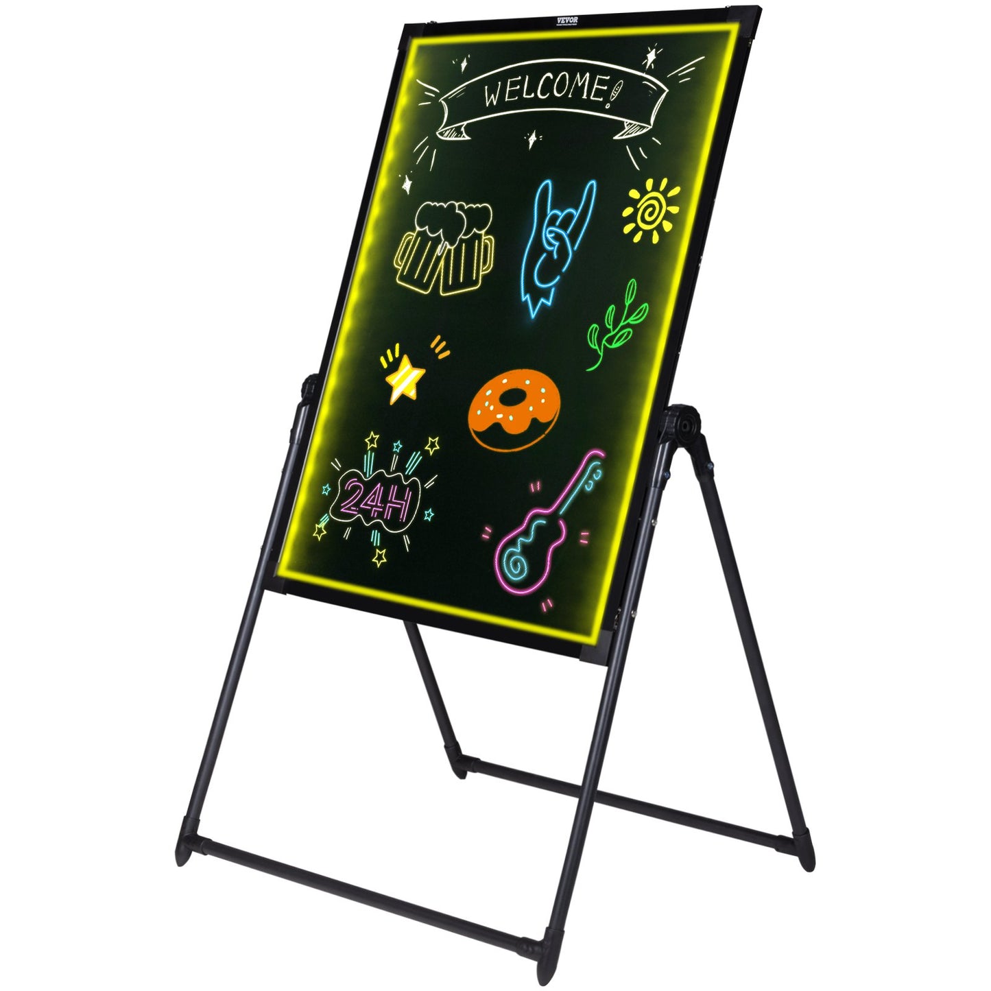 LED Message Writing Board 32"x24" upplyst raderbar upplyst svart tavla