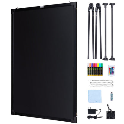 LED Message Writing Board 32"x24" upplyst raderbar upplyst svart tavla