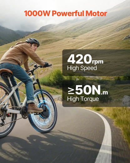 1000W Electric Bike Conversion Kit 48V 26" Front Wheel Motor for Electric Bike Hub