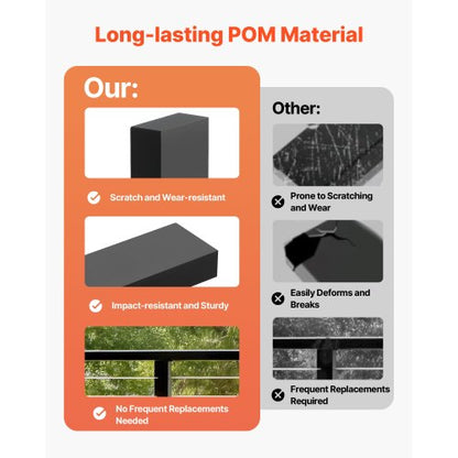 2-pack ledstångskopplingar, platta förlängningstillbehör för trappräcken, POM-ledstångskopplingsbeslag för rektangulärt kabelräcke, däckkabelskenesystem utomhus, mattsvart, HT-04 |  EU