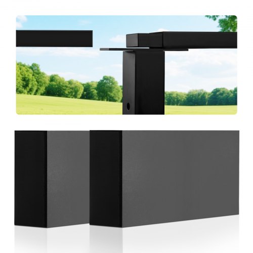 2-pack ledstångskopplingar, platta förlängningstillbehör för trappräcken, POM-ledstångskopplingsbeslag för rektangulärt kabelräcke, däckkabelskenesystem utomhus, mattsvart, HT-04 |  EU