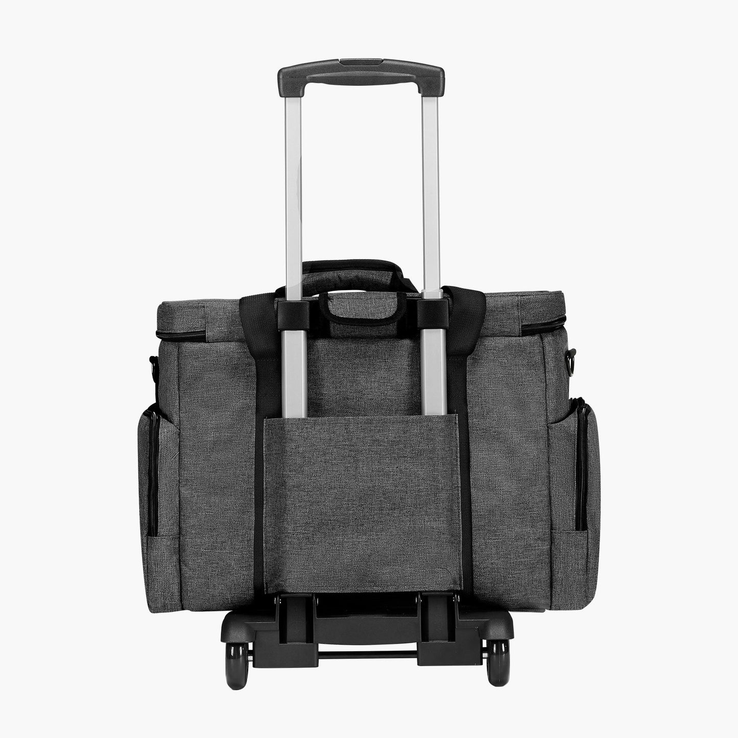Rolling Laptopväska 15,6 tums datorväska med hjul för kvinnor och män Grå