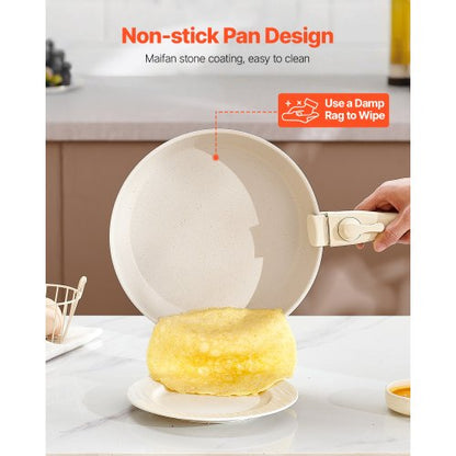 17-piece pots and pans Granite Nonstick Cookware Set White | EU