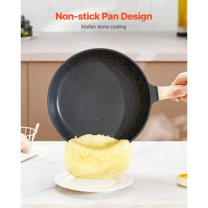 19-delade grytor och kastruller Granit Nonstick Köksredskap Svart |  EU