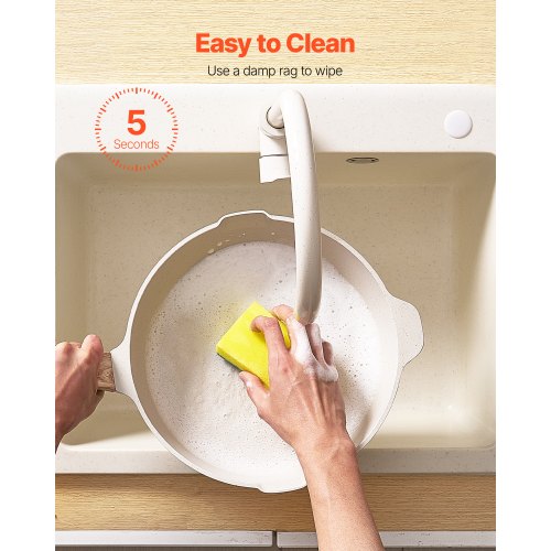 19-piece pots and pans Granite Nonstick Cookware Set White | EU