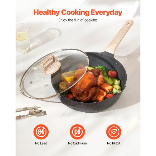 17-piece pots and pans Granite Nonstick Cookware Set Black | EU